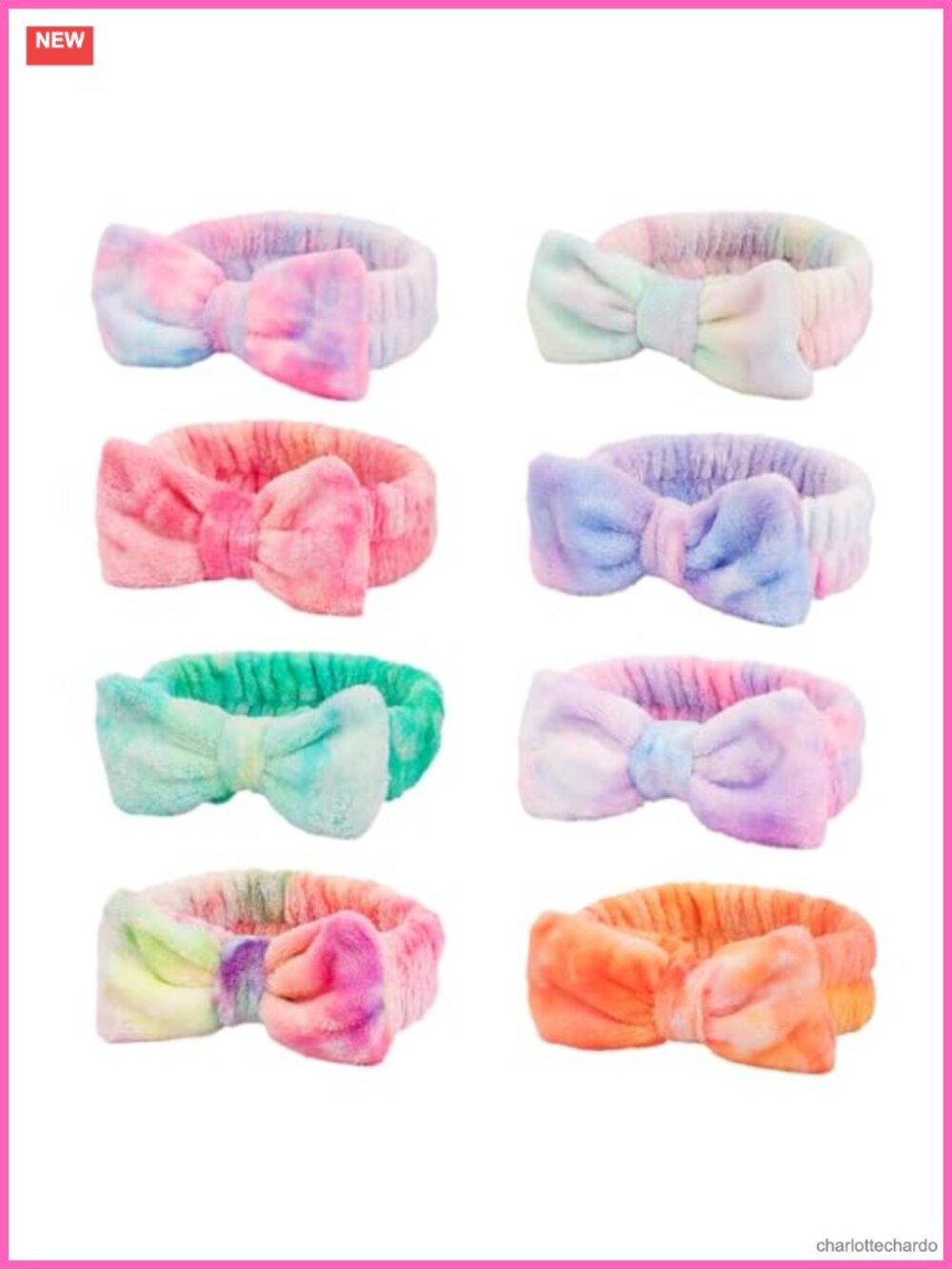 Spa Headbands for Girls Skincare & Makeup Microfiber Fleece 8pc